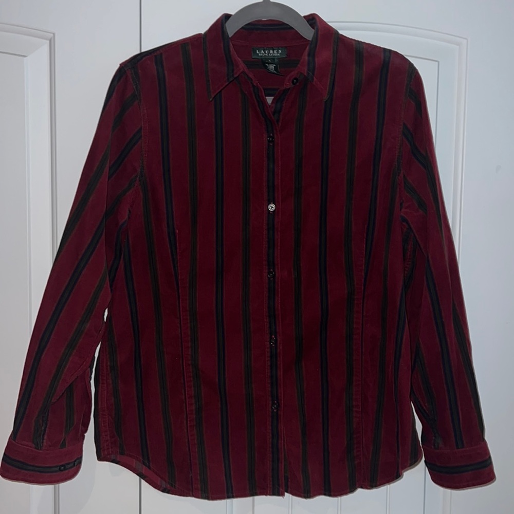 Ralph Lauren Corduroy Striped Shirt Women’s Large